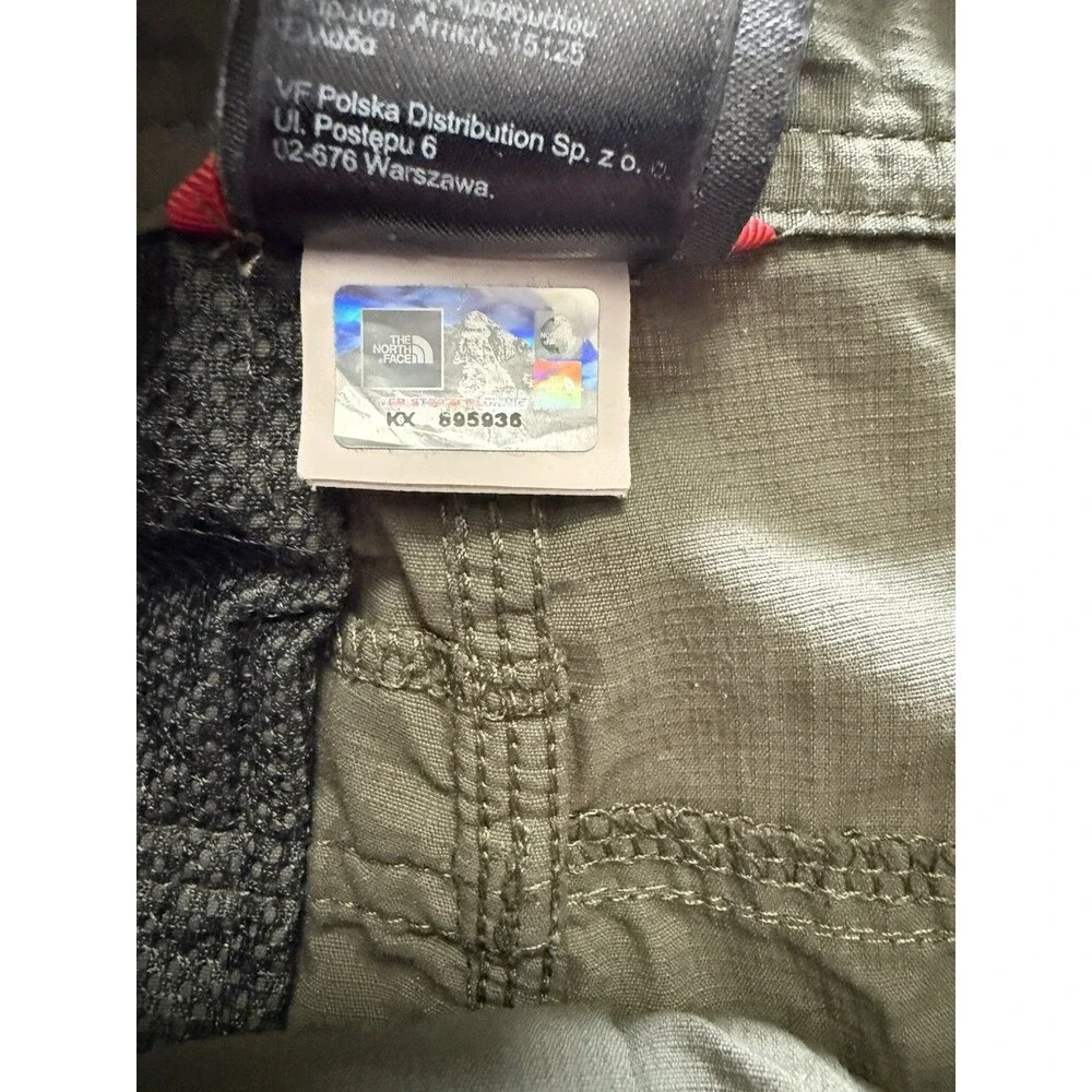 🔥North Face Mens Dark Green Cargo Shorts Sz 34 Ripstop Military Hiking Outdoor